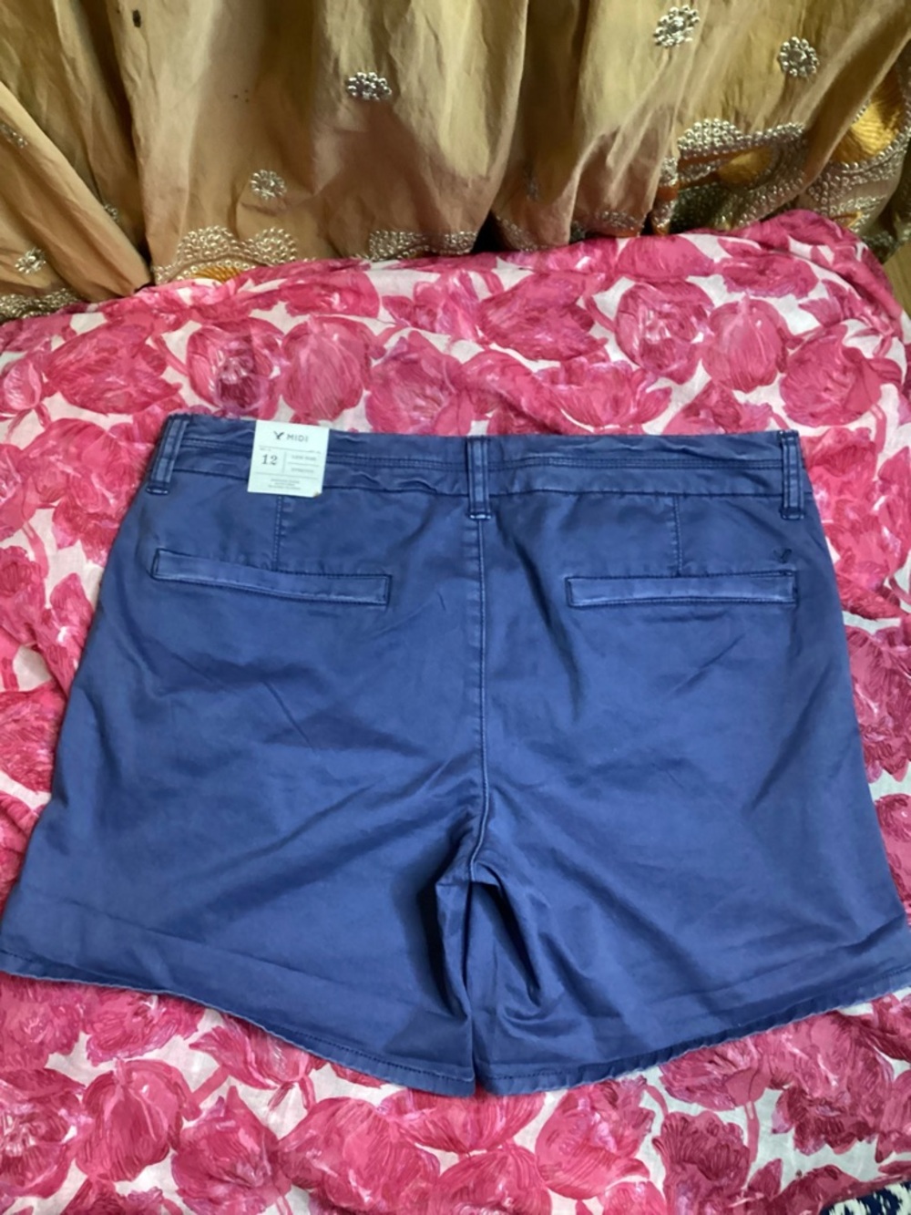American Eagle Outfitters Navy Blue Chino Shorts 12 - Picture 2 of 14